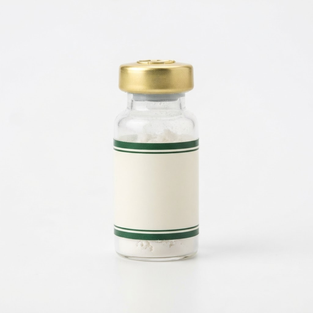 Sealed research vial containing lyophilized compound